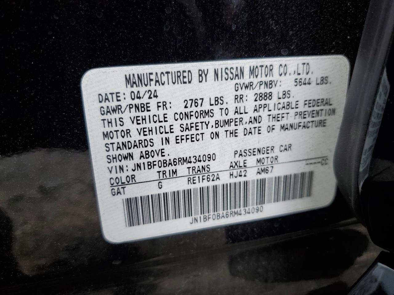 2024 Nissan Ariya Evolve+ VIN: JN1BF0BA6RM434090 Lot: 80030555