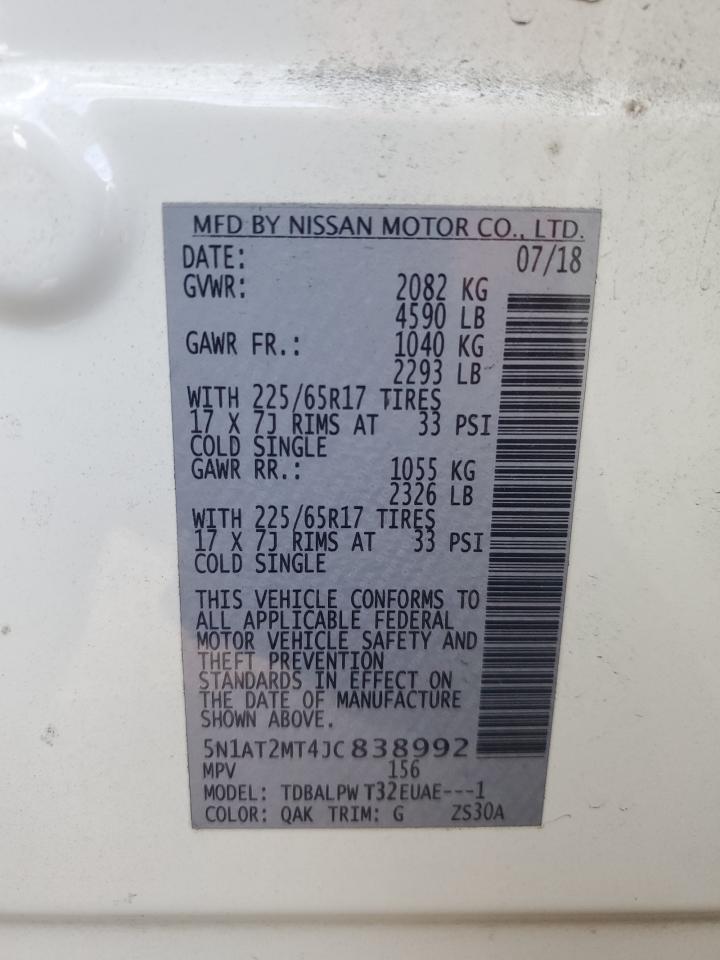 2018 Nissan Rogue S VIN: 5N1AT2MT4JC838992 Lot: 81732205