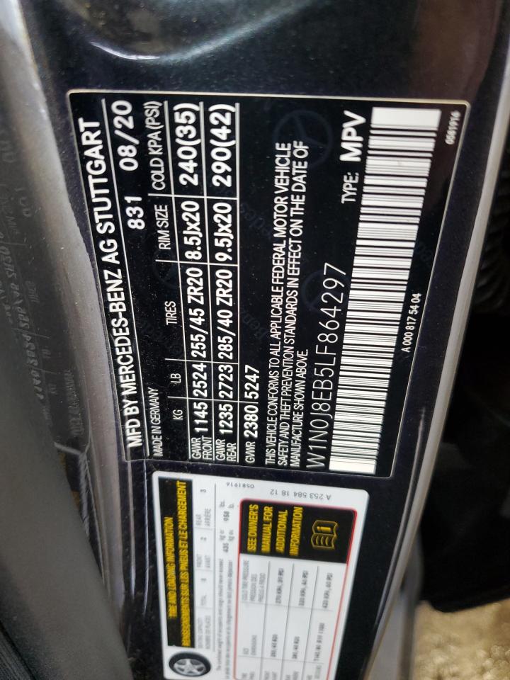 2020 Mercedes-Benz Glc Coupe 300 4Matic VIN: W1N0J8EB5LF864297 Lot: 80076655