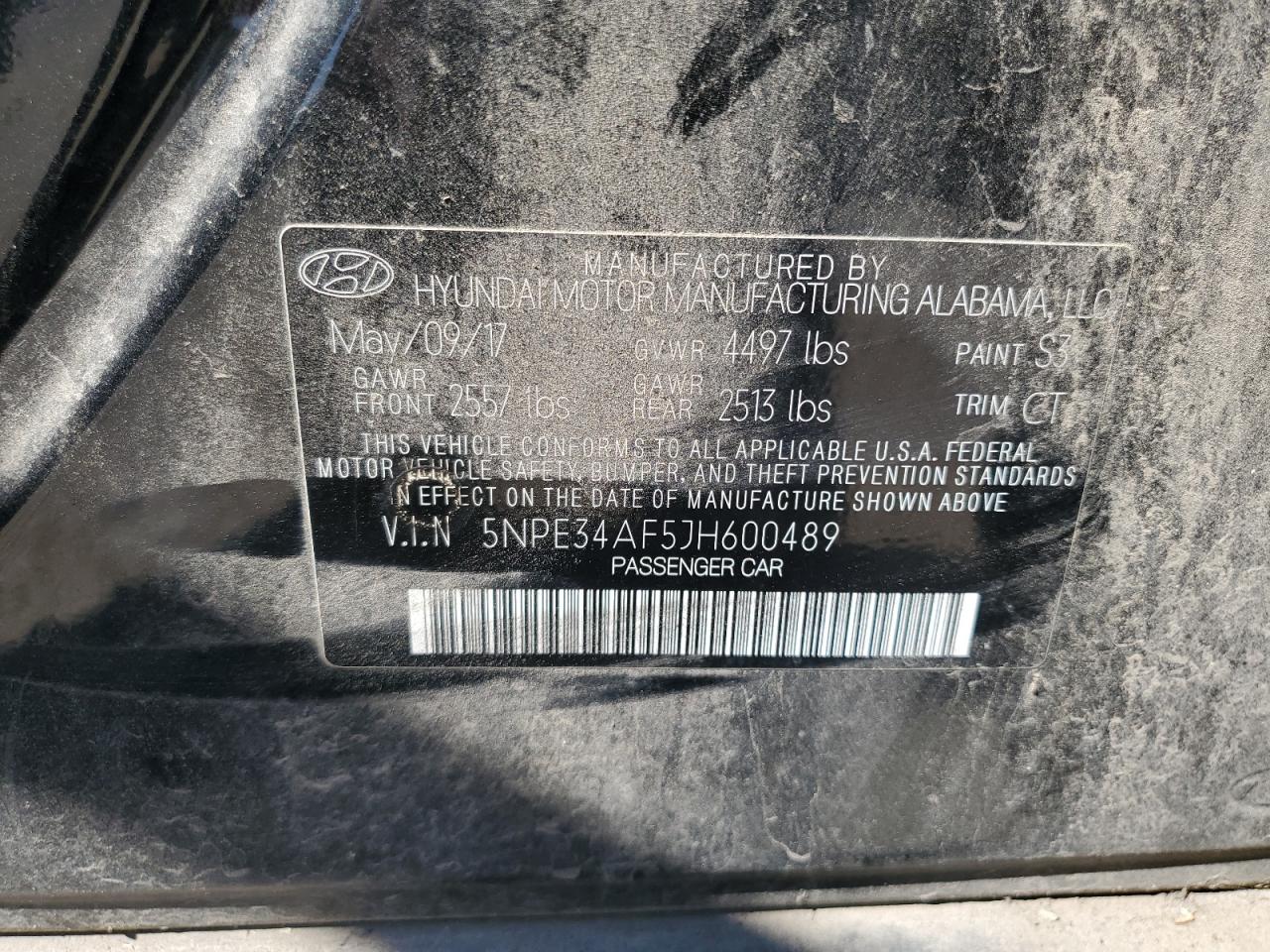 2018 Hyundai Sonata Sport VIN: 5NPE34AF5JH600489 Lot: 81059305