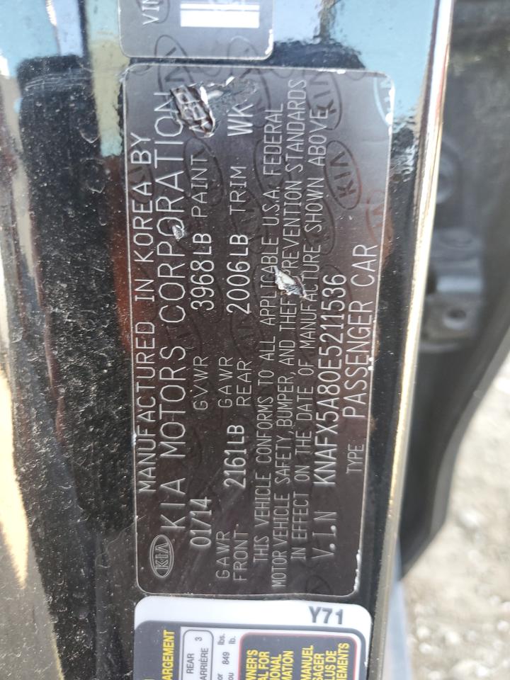 2014 Kia Fourte Fiv VIN: KNAFX5A80E5211536 Lot: 81717545