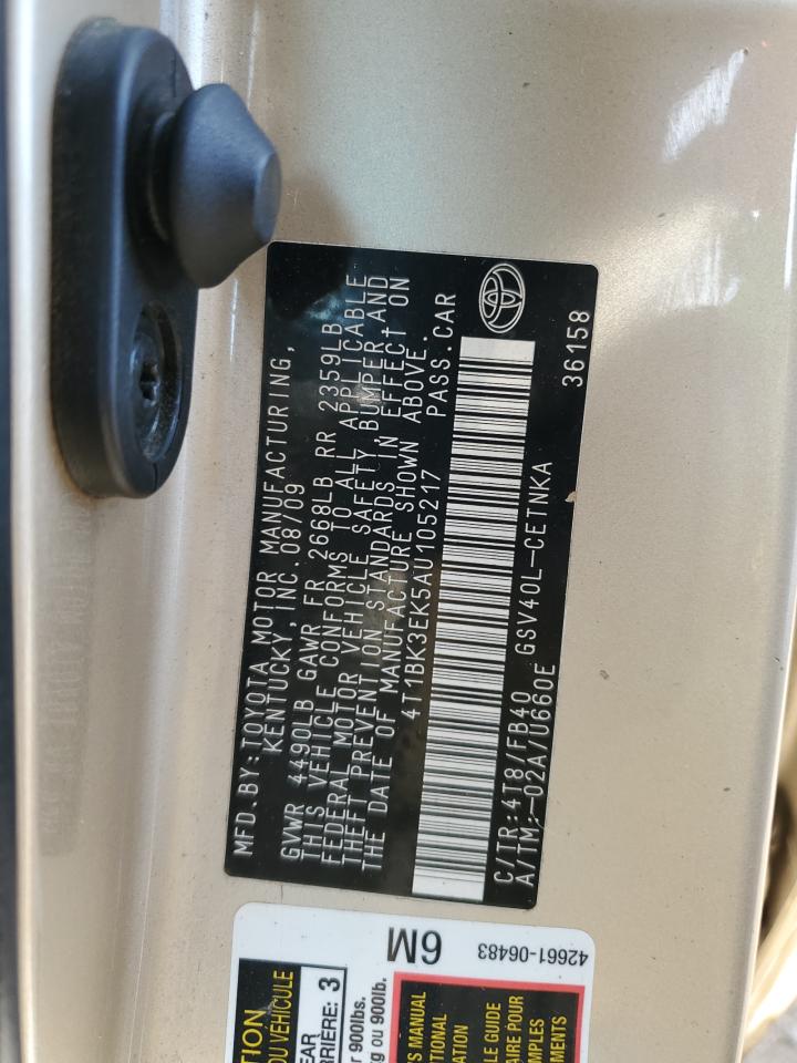 2010 Toyota Camry Se VIN: 4T1BK3EK5AU105217 Lot: 81105635