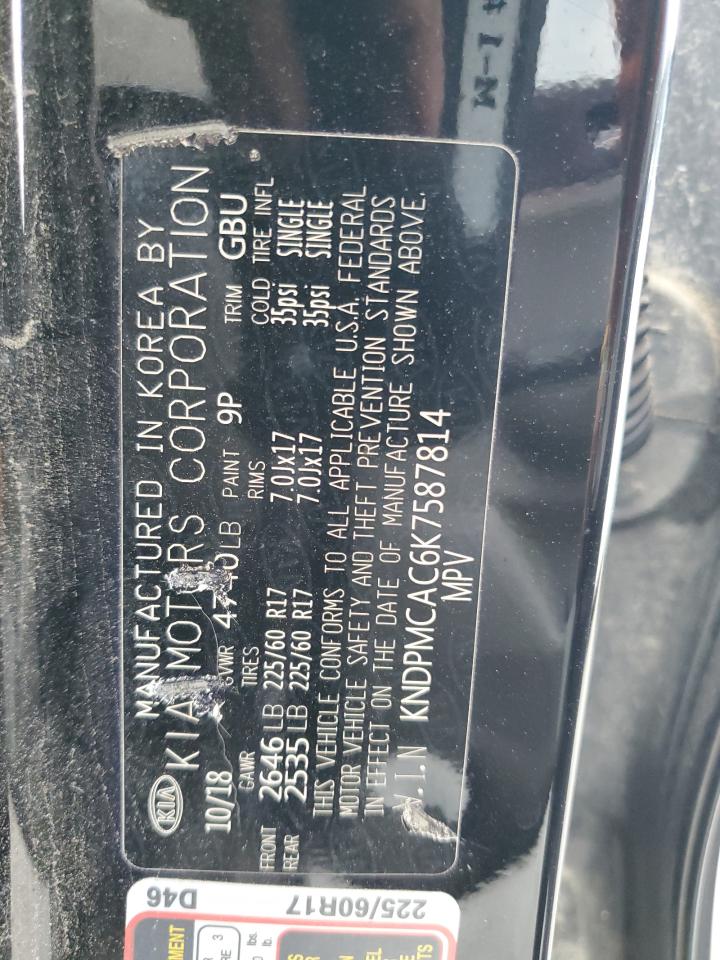 2019 Kia Sportage Lx VIN: KNDPMCAC6K7587814 Lot: 71007825