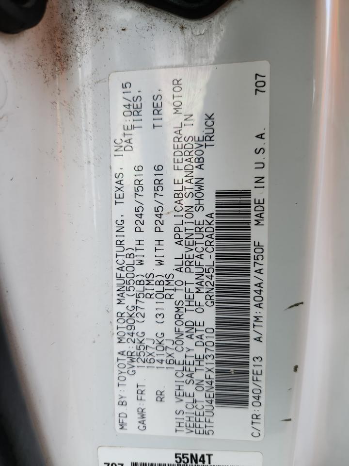 2015 Toyota Tacoma Access Cab VIN: 5TFUU4EN4FX137010 Lot: 81839765