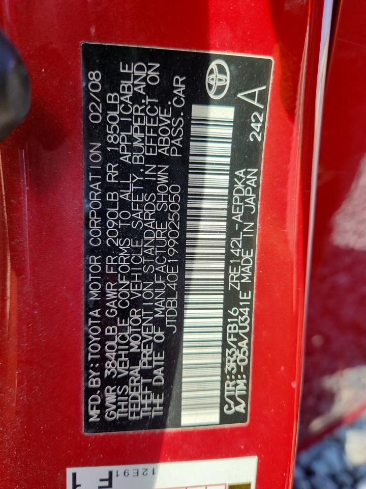 2009 Toyota Corolla Base VIN: JTDBL40E199025050 Lot: 84806105