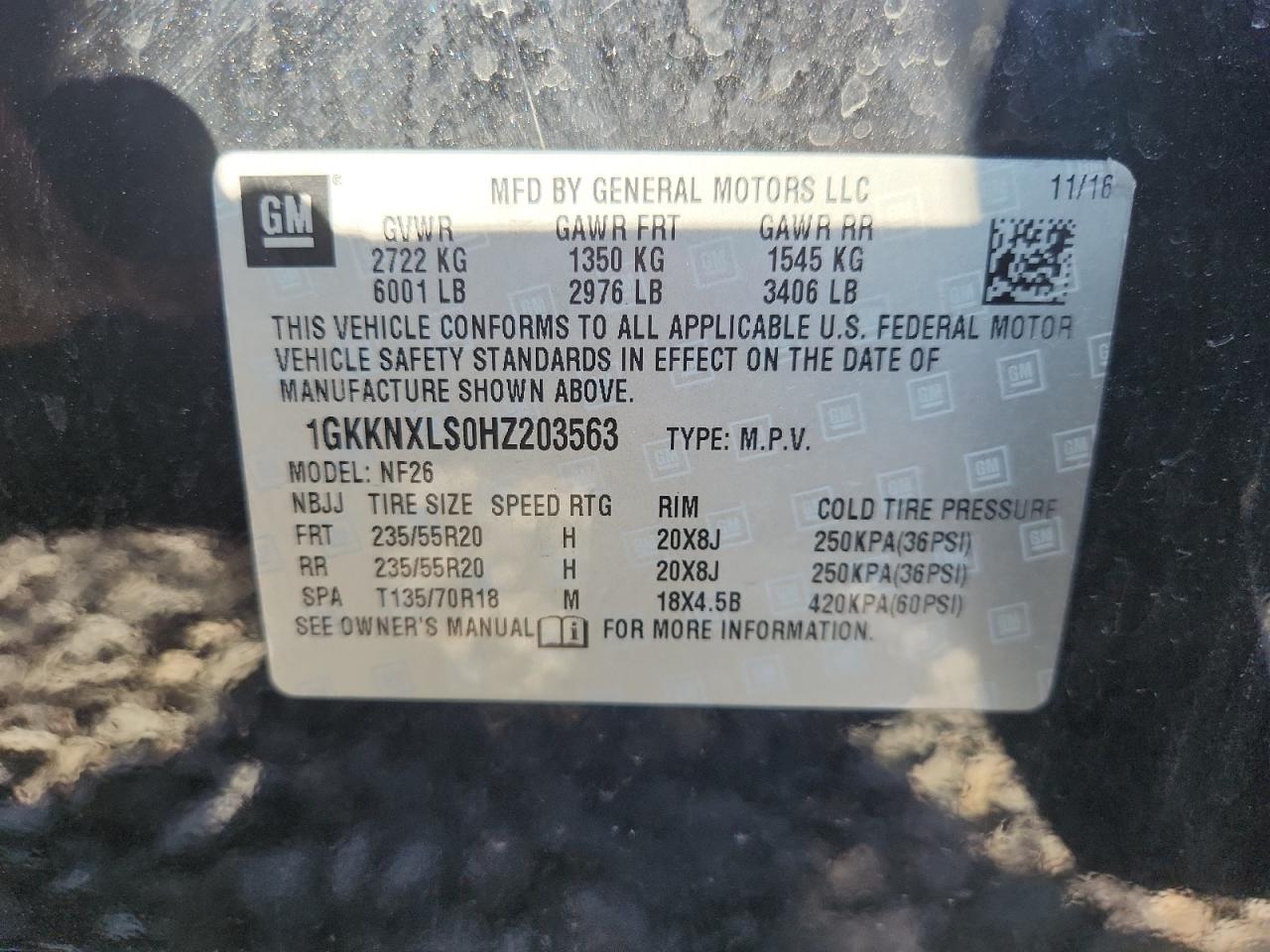 2017 GMC Acadia Denali VIN: 1GKKNXLS0HZ203563 Lot: 80123725