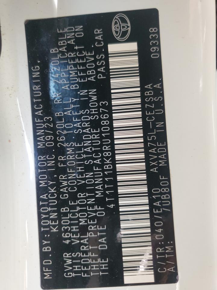 2024 Toyota Camry Se Night Shade VIN: 4T1T11BK8RU108673 Lot: 84426885