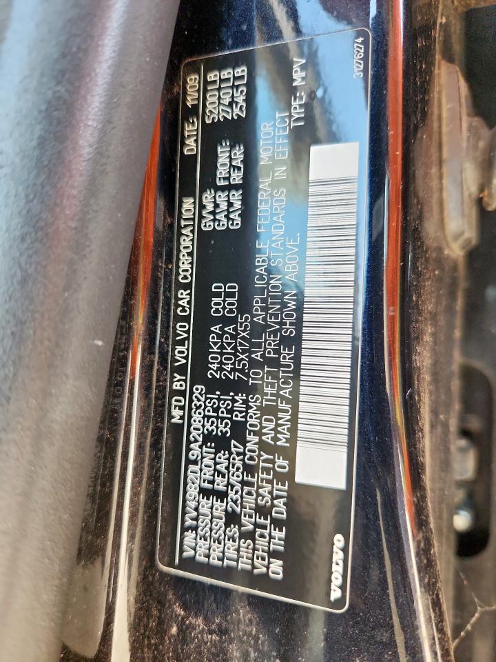 2010 Volvo Xc60 3.2 VIN: YV4982DL9A2086329 Lot: 80339115