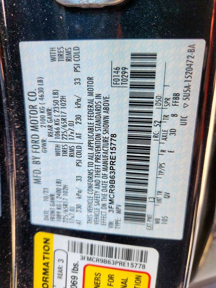 2023 Ford Bronco Sport Big Bend VIN: 3FMCR9B63PRE15778 Lot: 80987145