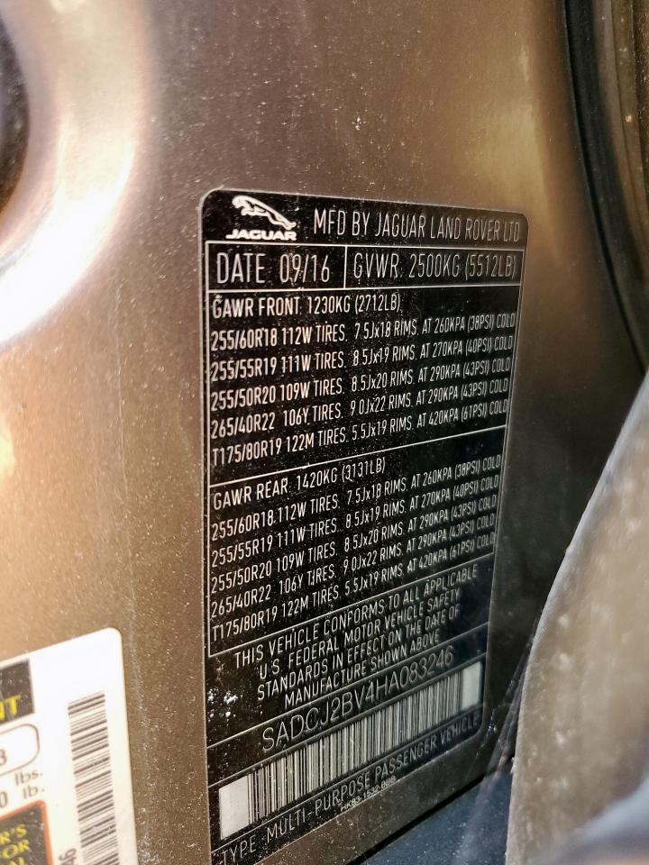 2017 Jaguar F-Pace Premium VIN: SADCJ2BV4HA083246 Lot: 80388635