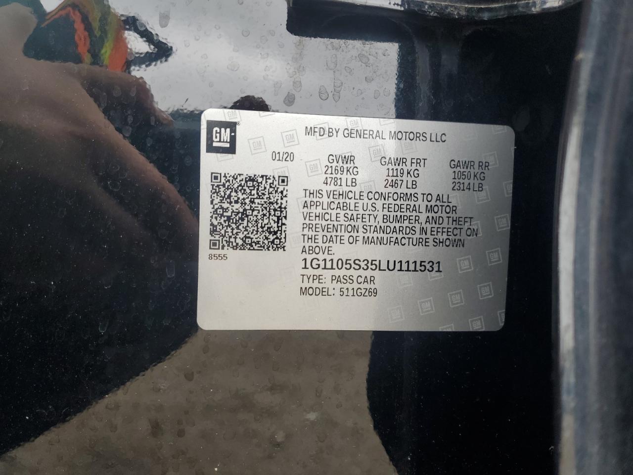 2020 Chevrolet Impala Premier VIN: 1G1105S35LU111531 Lot: 80375955