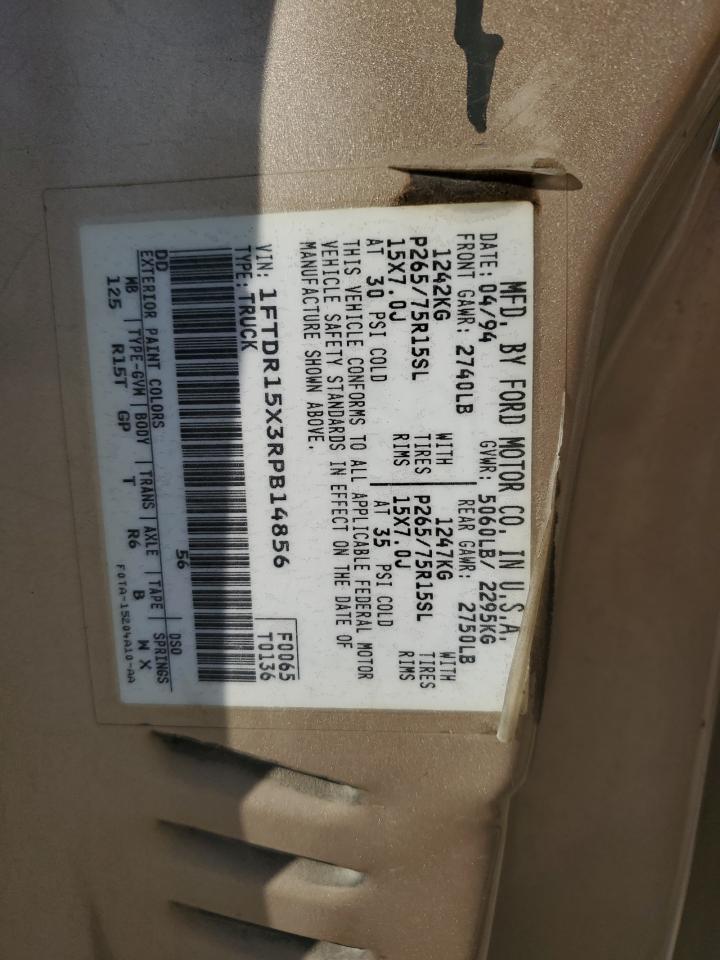 1994 Ford Ranger Super Cab VIN: 1FTDR15X3RPB14856 Lot: 81265565