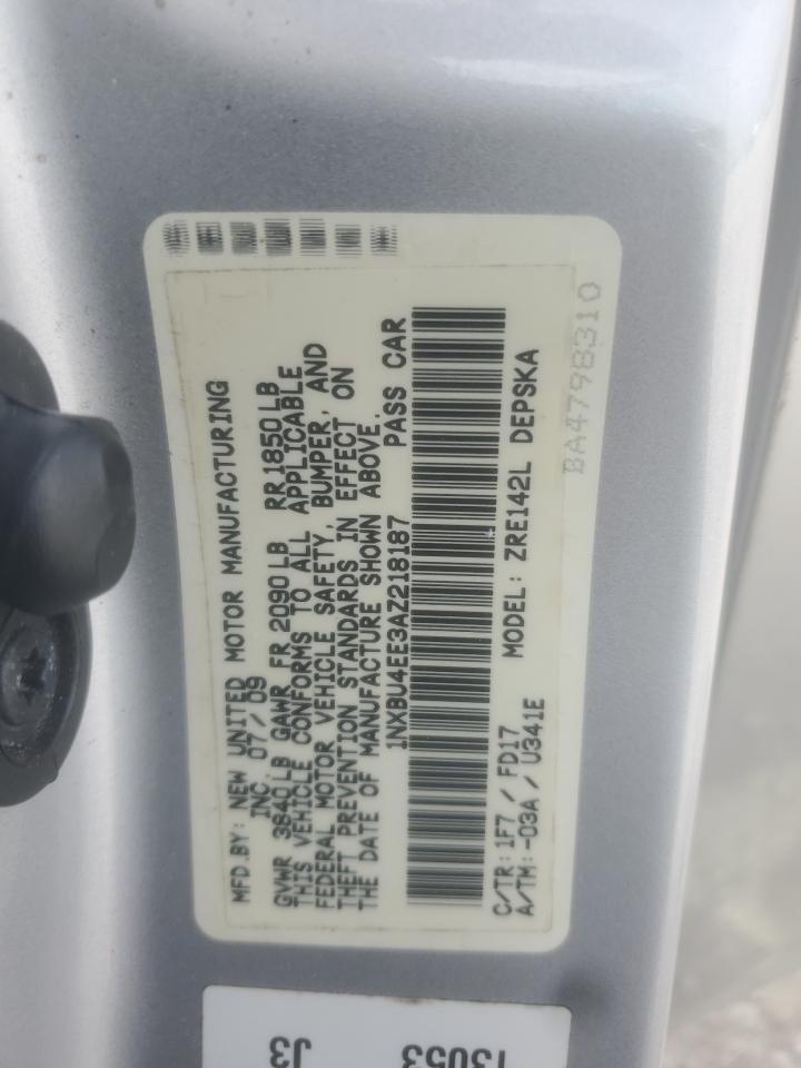 2010 Toyota Corolla Base VIN: 1NXBU4EE3AZ218187 Lot: 83969795