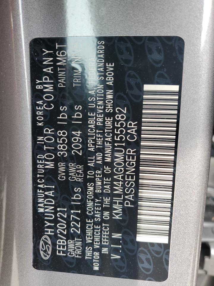 2021 Hyundai Elantra Sel VIN: KMHLM4AG0MU155582 Lot: 80438465