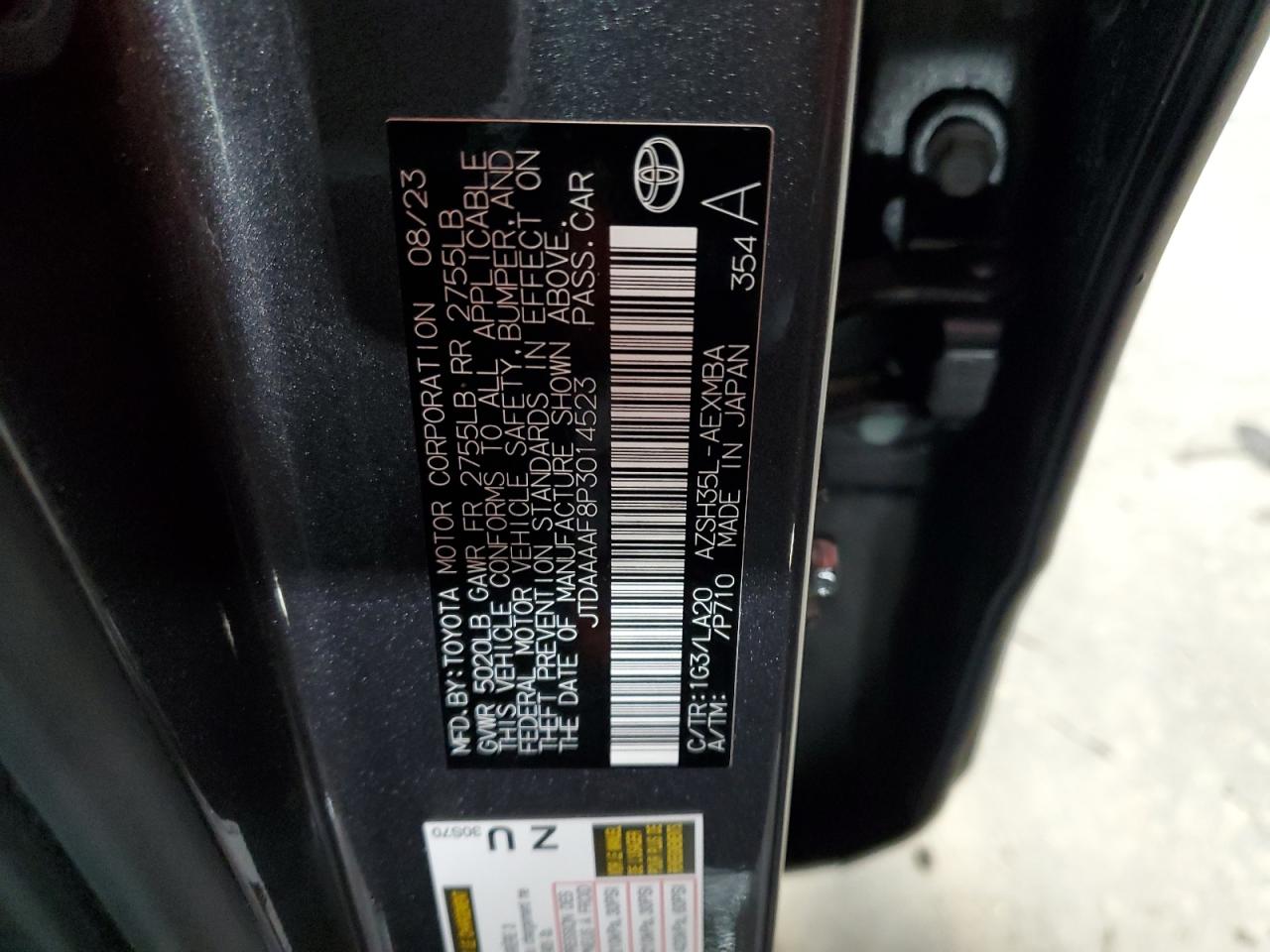 2023 Toyota Crown Xle VIN: JTDAAAAF8P3014523 Lot: 81244735