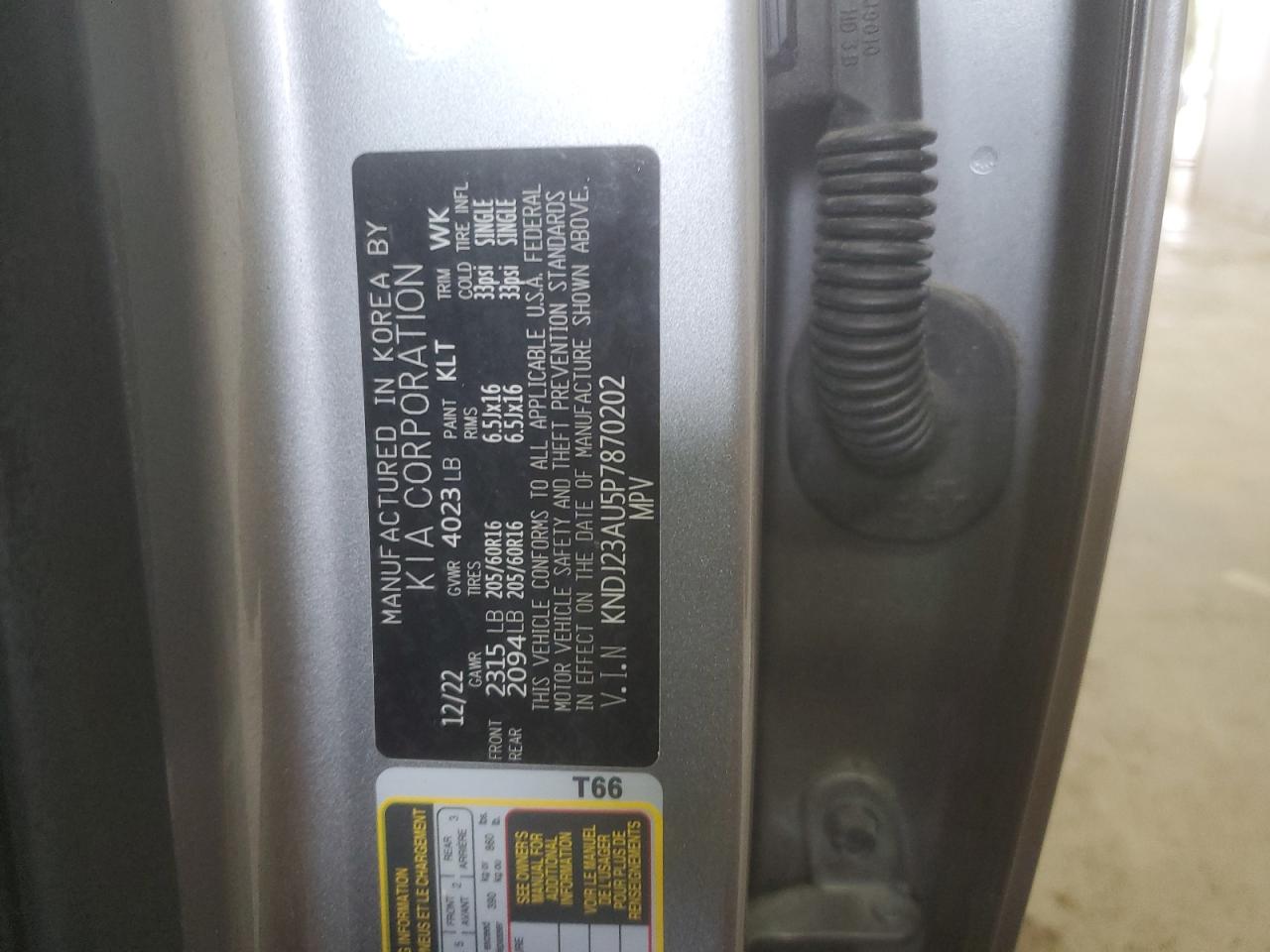 2023 Kia Soul Lx VIN: KNDJ23AU5P7870202 Lot: 84720445