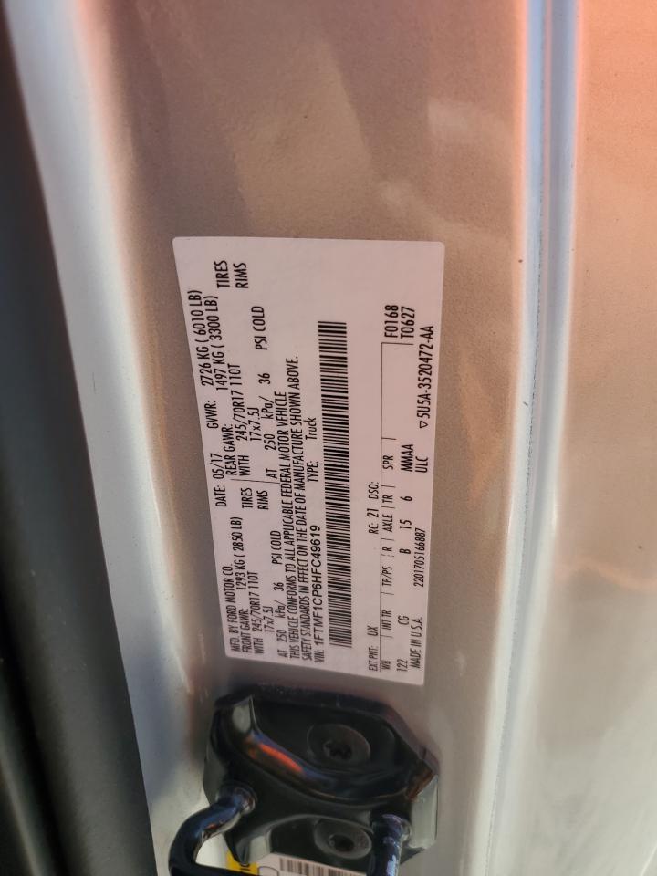 2017 Ford F150 VIN: 1FTMF1CP6HFC49619 Lot: 80526975