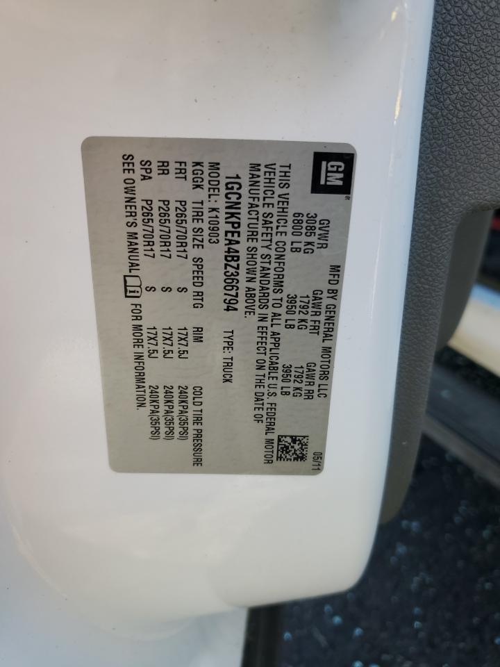 2011 Chevrolet Silverado K1500 VIN: 1GCNKPEA4BZ366794 Lot: 81511815