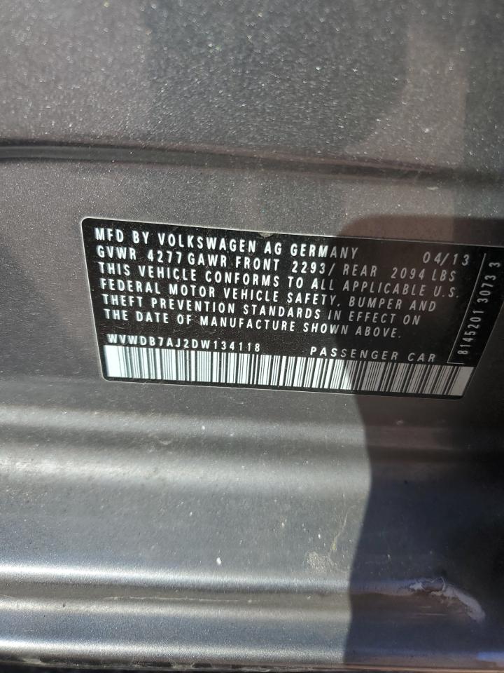 2013 Volkswagen Golf VIN: WVWDB7AJ2DW134118 Lot: 81798265