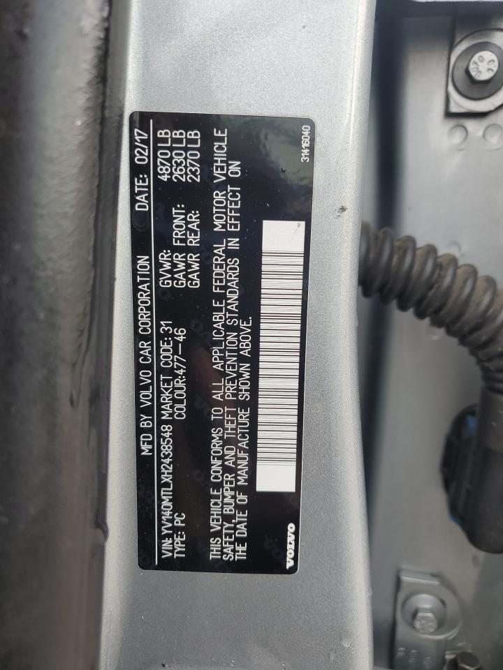 2017 Volvo S60 Dynamic VIN: YV140MTLXH2438548 Lot: 82126255