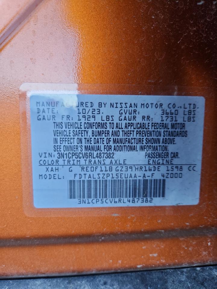 2024 Nissan Kicks Sv VIN: 3N1CP5CV6RL487382 Lot: 81606925