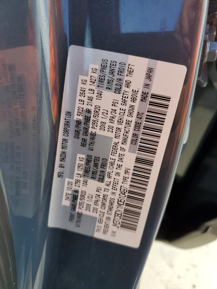 2021 Mazda Cx-9 Grand Touring VIN: JM3TCBDY1M0510497 Lot: 81421185