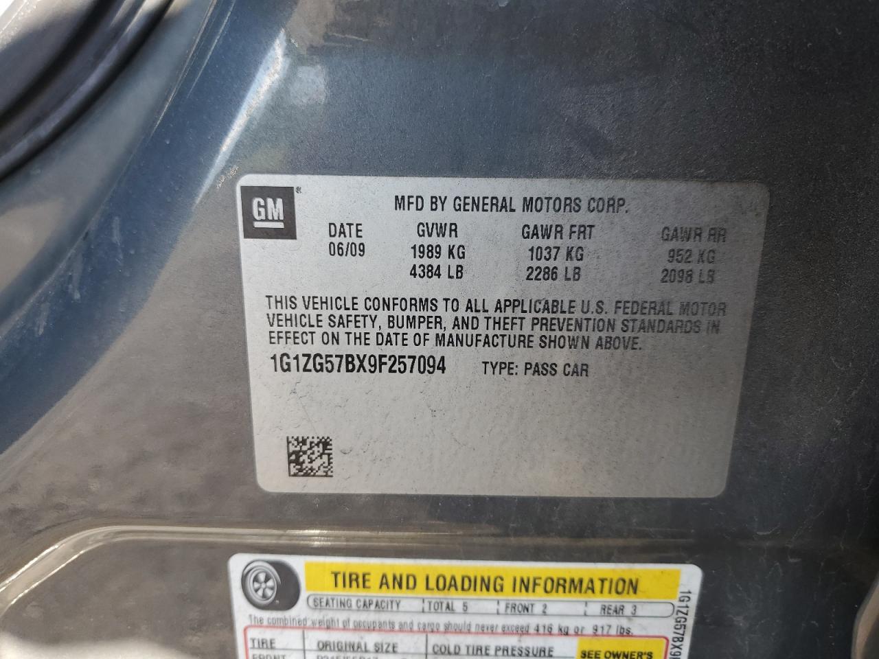 2009 Chevrolet Malibu Ls VIN: 1G1ZG57BX9F257094 Lot: 71221615