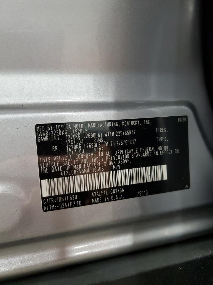 2021 Toyota Rav4 Le VIN: 4T3L6RFV5MU016506 Lot: 83774215