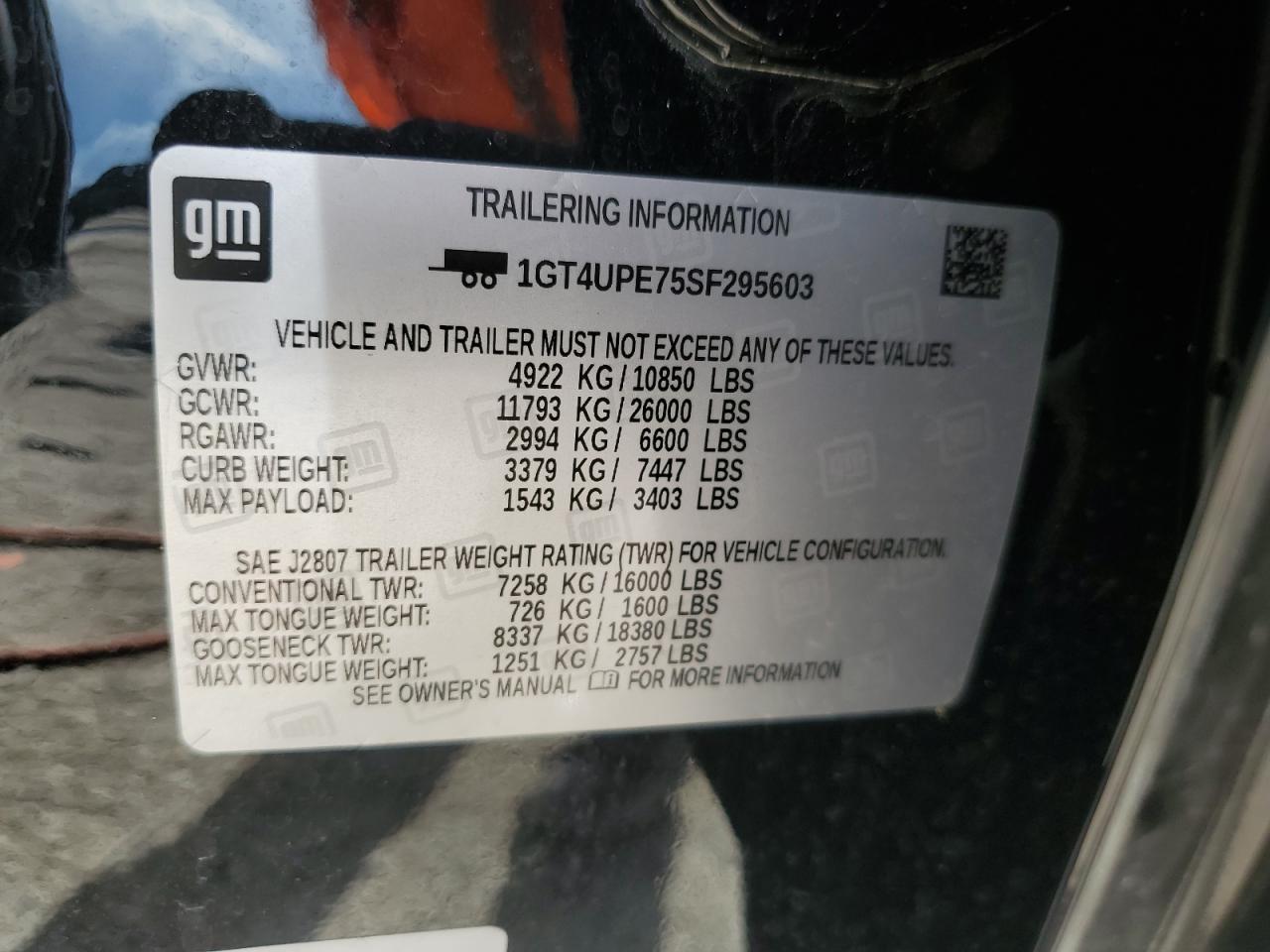 2025 GMC Sierra K2500 At4 VIN: 1GT4UPE75SF295603 Lot: 83995485