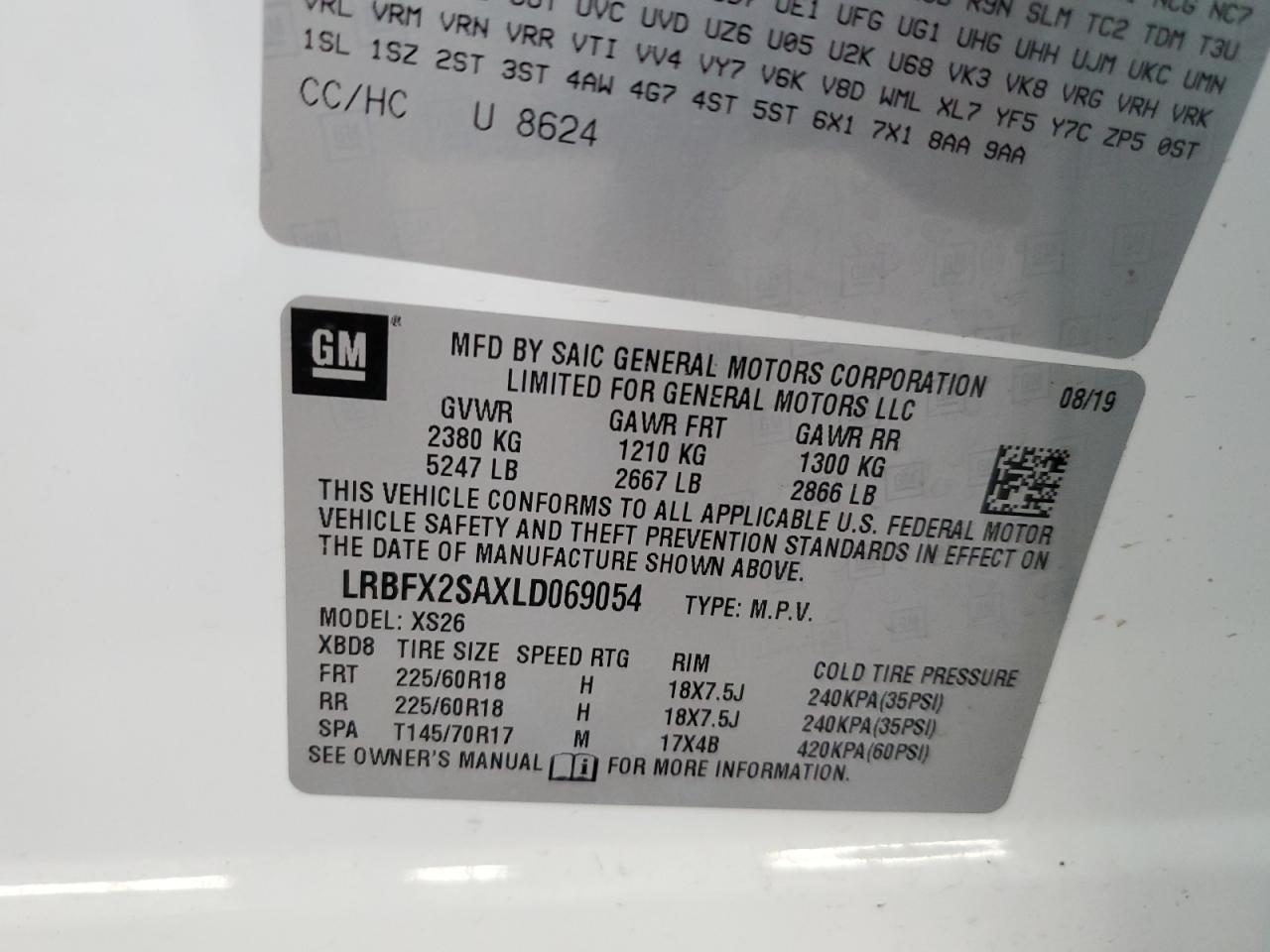 2020 Buick Envision Essence VIN: LRBFX2SAXLD069054 Lot: 80217785