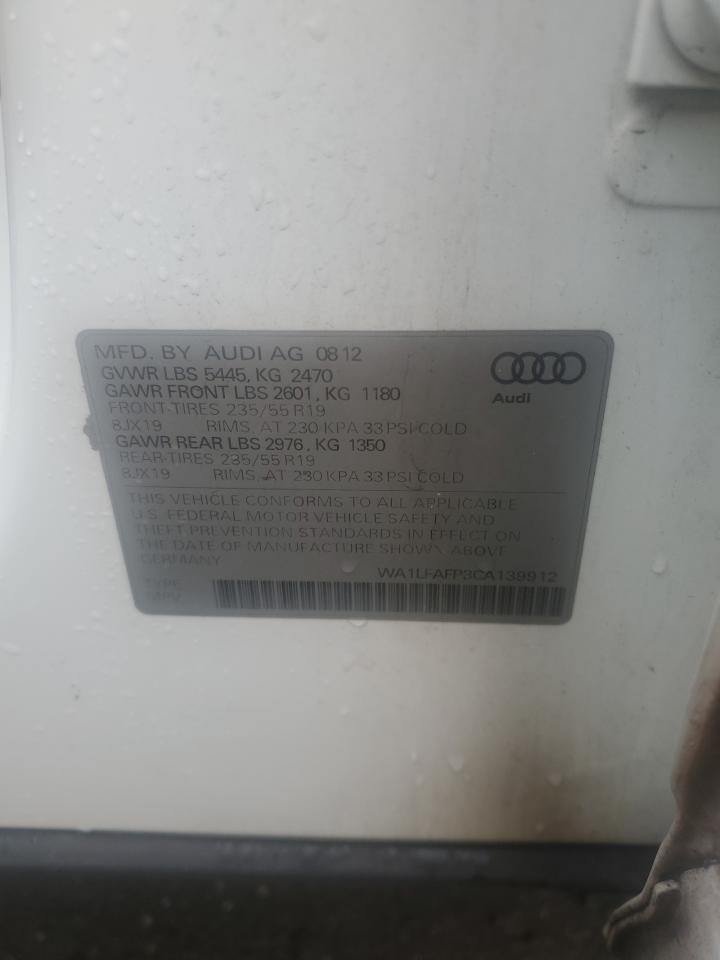 2012 Audi Q5 Premium Plus VIN: WA1LFAFP3CA139912 Lot: 72090045
