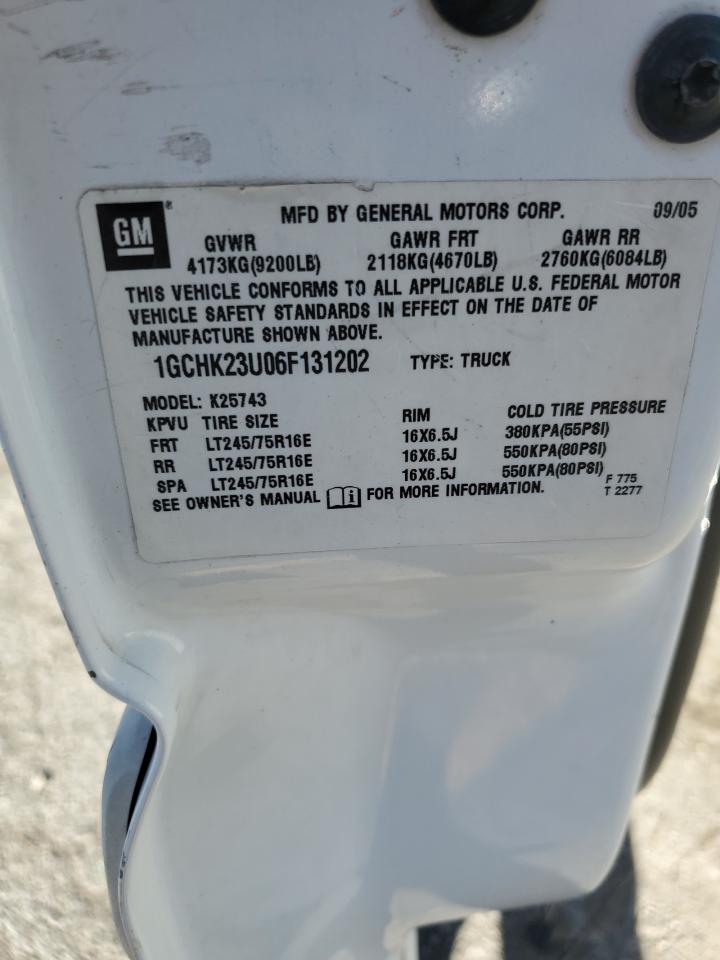 2006 Chevrolet Silverado K2500 Heavy Duty VIN: 1GCHK23U06F131202 Lot: 71666305