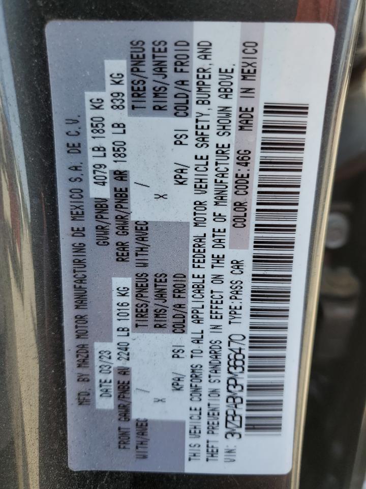 2023 Mazda 3 Select VIN: 3MZBPABM3PM366470 Lot: 84608415