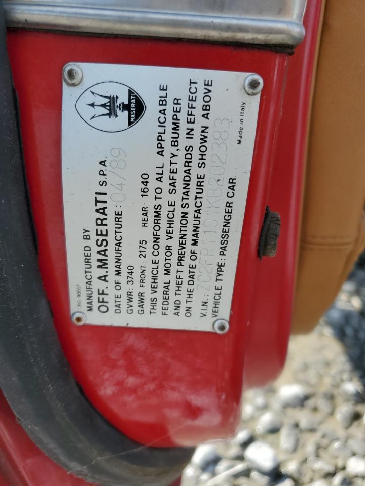 1989 Chrysler Tc By Maserati VIN: ZC2FR1101KB202383 Lot: 80177835