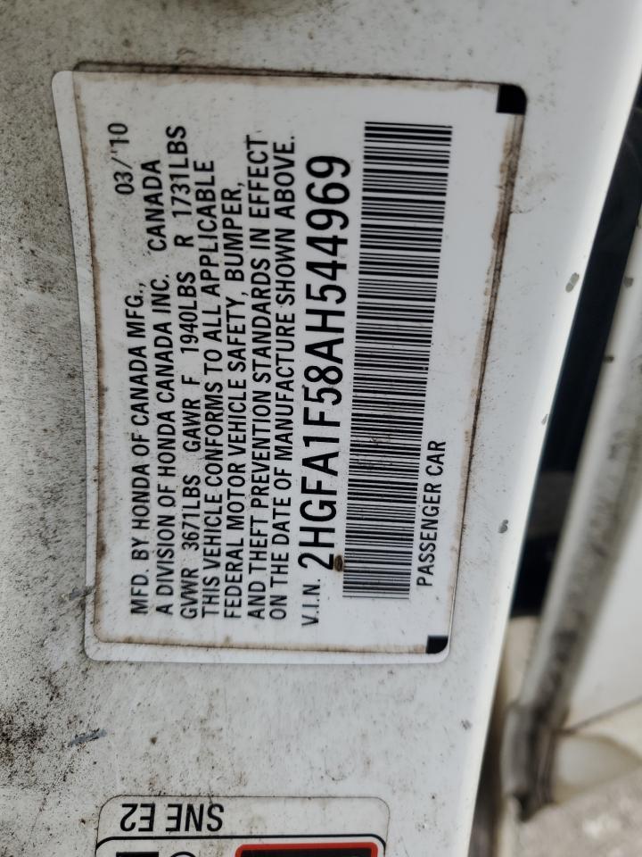 2010 Honda Civic Lx VIN: 2HGFA1F58AH544969 Lot: 81073865