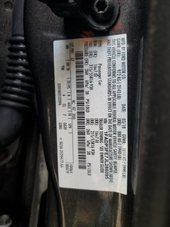 2018 Ford Focus Se VIN: 1FADP3FE7JL286095 Lot: 83935215
