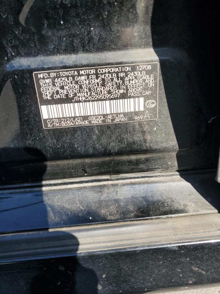 2009 Lexus Is 250 VIN: JTHBK262295095697 Lot: 80571225