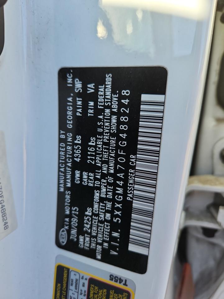 2015 Kia Optima Lx VIN: 5XXGM4A70FG488248 Lot: 83794535