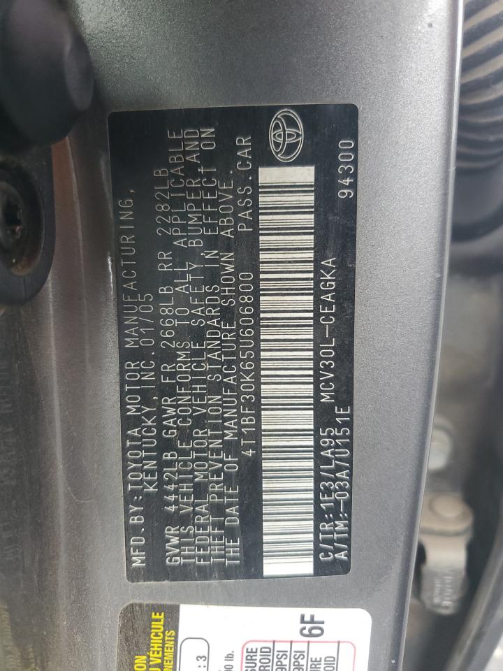 2005 Toyota Camry Le VIN: 4T1BF30K65U606800 Lot: 81893455
