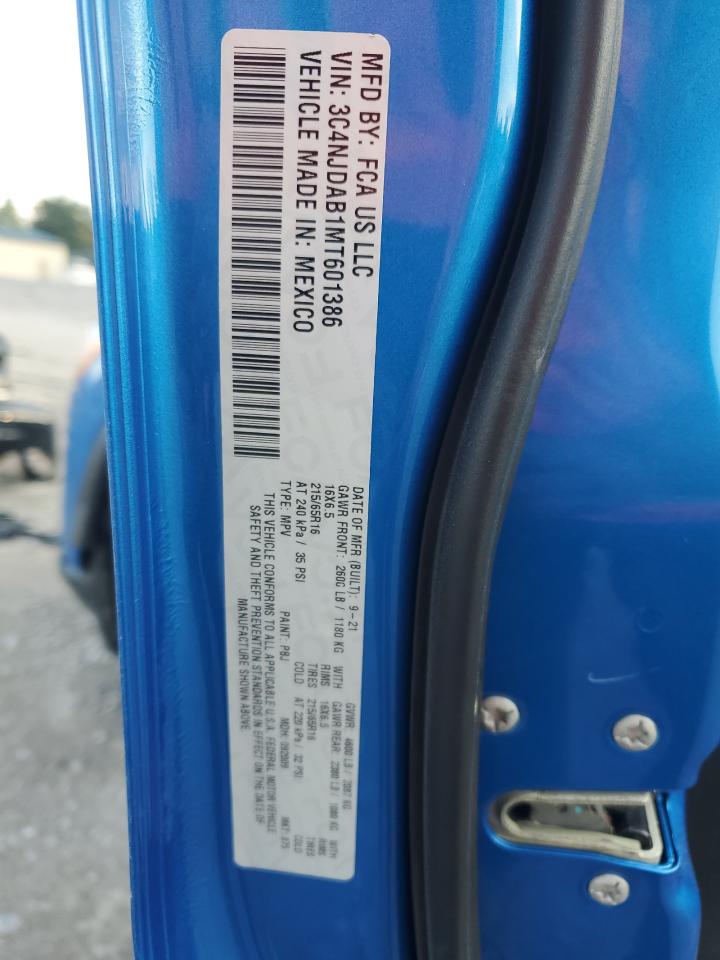 2021 Jeep Compass Sport VIN: 3C4NJDAB1MT601386 Lot: 80851585