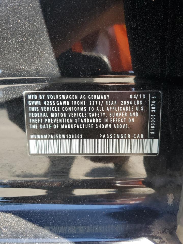 2013 Volkswagen Golf VIN: WVWNM7AJ5DW136363 Lot: 81320985