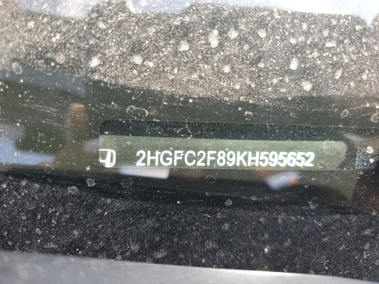 2019 Honda Civic Sport VIN: 2HGFC2F89KH595652 Lot: 80670675