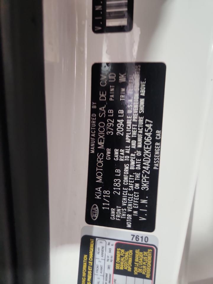 2019 Kia Forte Fe VIN: 3KPF24AD2KE064547 Lot: 80249375