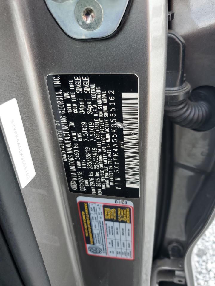 2019 Kia Sorento Sx VIN: 5XYPK4A55KG555162 Lot: 84014625
