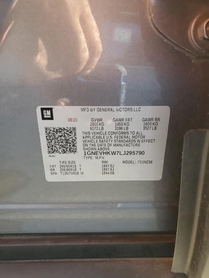 2020 Chevrolet Traverse Lt VIN: 1GNEVHKW7LJ295790 Lot: 80379835