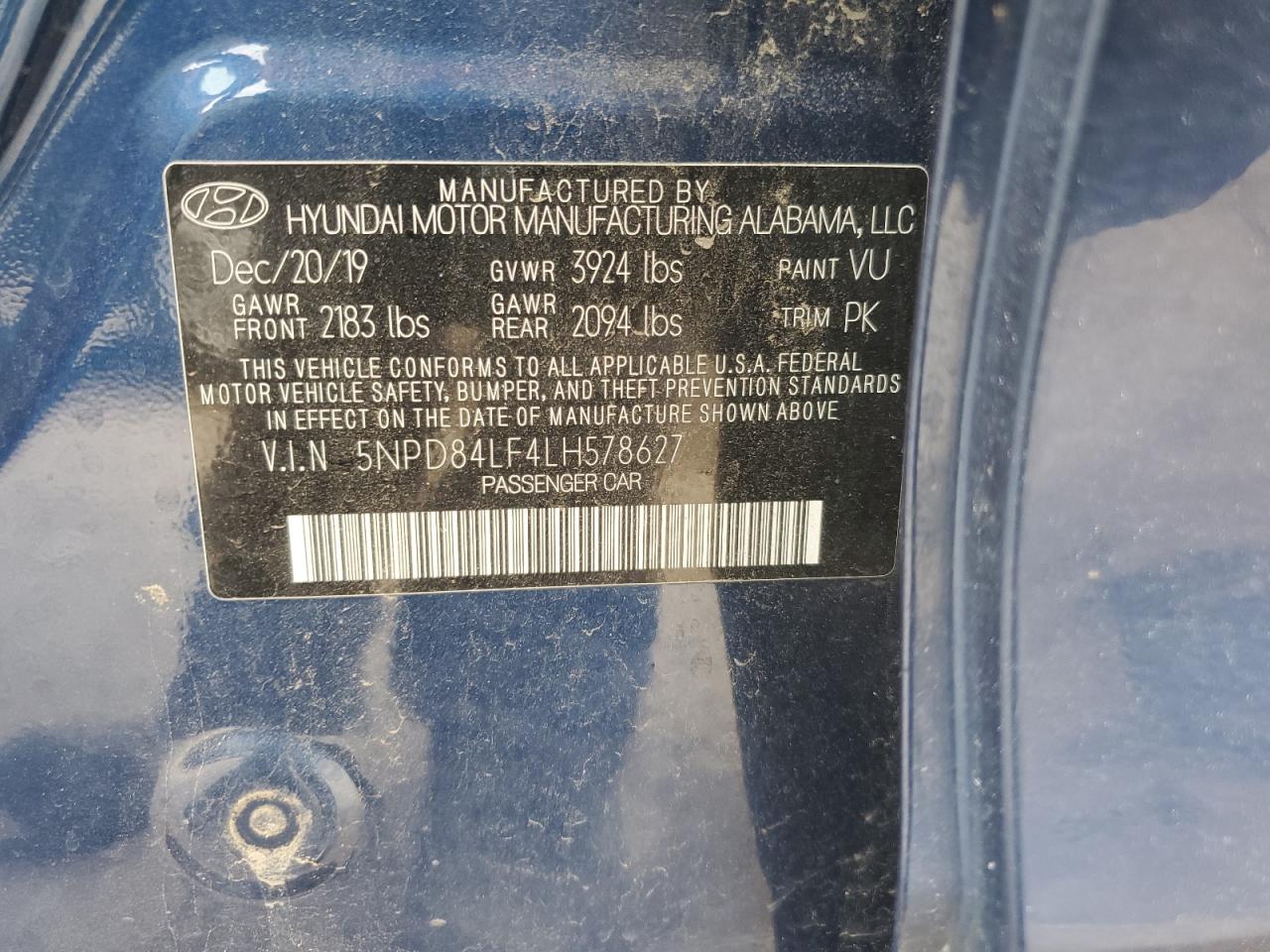 2020 Hyundai Elantra Sel VIN: 5NPD84LF4LH578627 Lot: 81277105