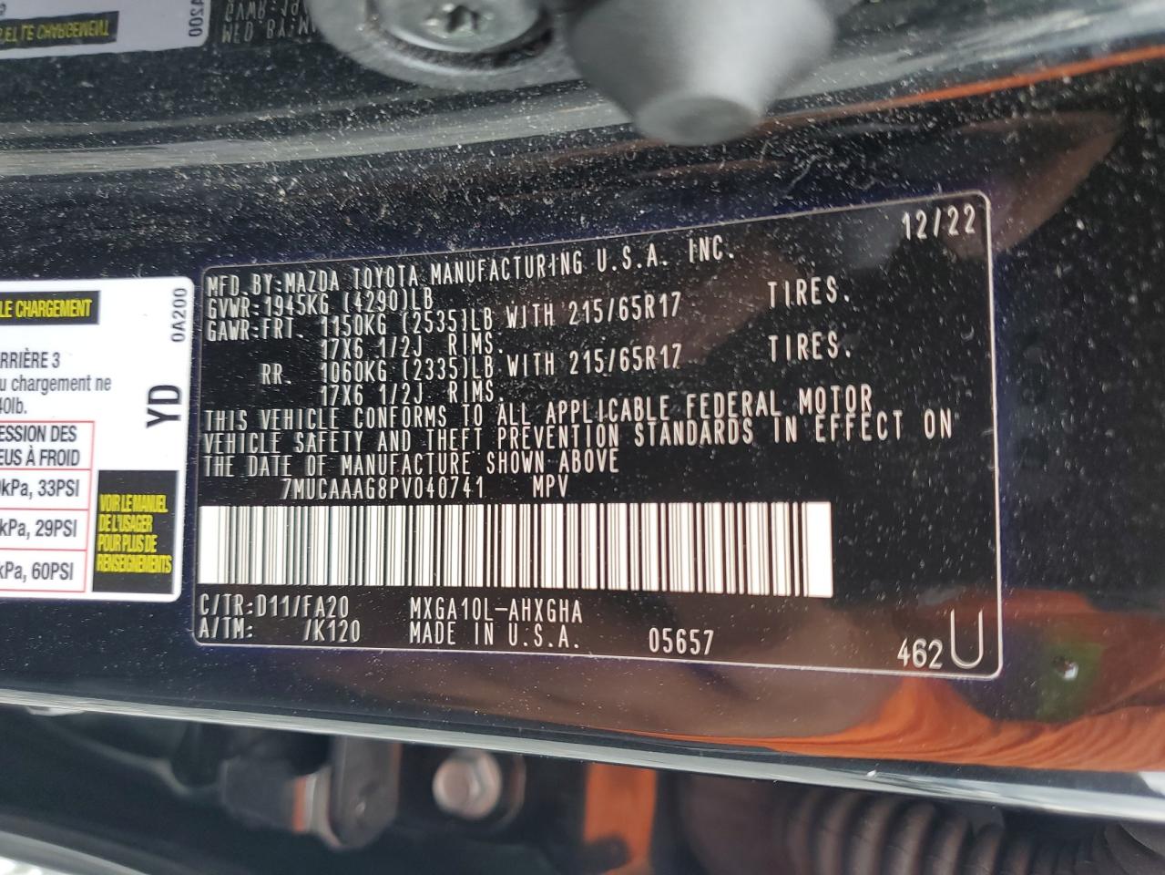 2023 Toyota Corolla Cross Le VIN: 7MUCAAAG8PV040741 Lot: 81184045