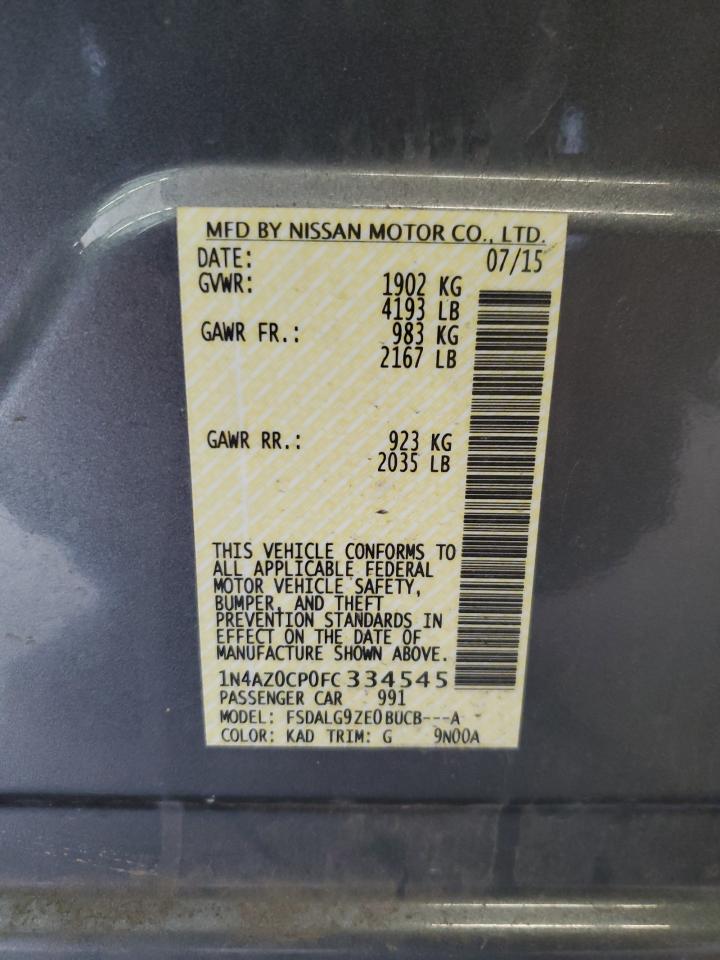 2015 Nissan Leaf S VIN: 1N4AZ0CP0FC334545 Lot: 80671005