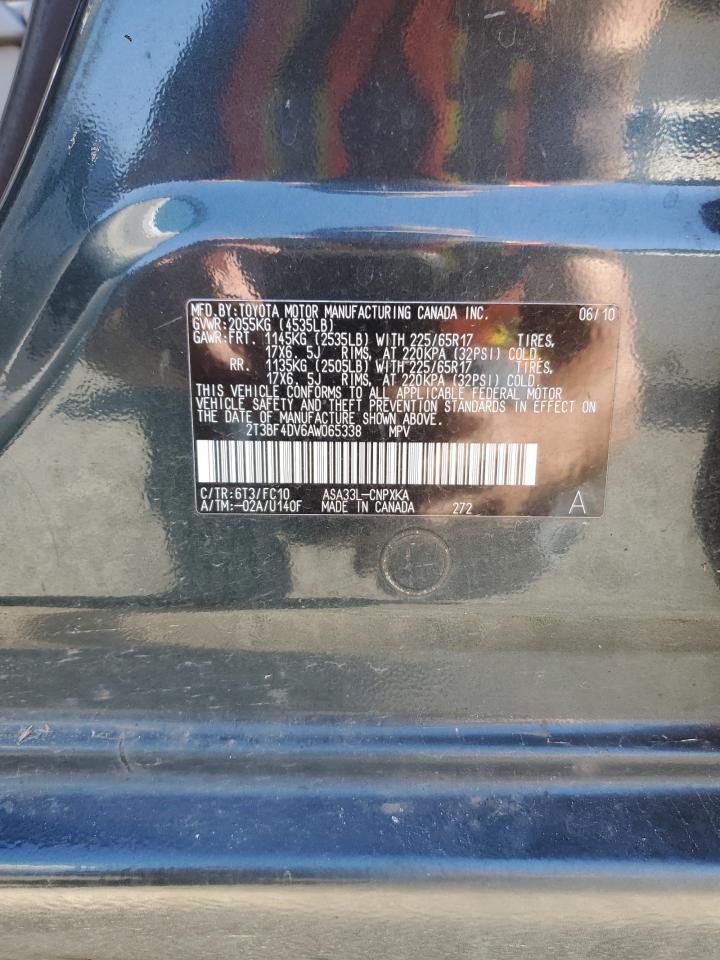 2010 Toyota Rav4 VIN: 2T3BF4DV6AW065338 Lot: 80960065