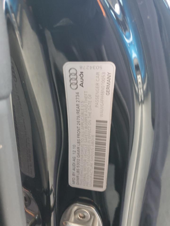 2011 Audi S5 Prestige VIN: WAUVGAFH4BN010053 Lot: 70839835